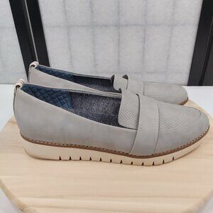 Dr Scholl's Imagine Slip-on Faux Leather Gray Loafers Women US 10M